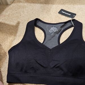 Source Unknown Black Racerback Sports Bra